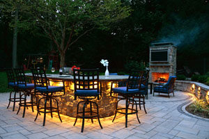 Outdoor Living Space with Fireplace Allendale