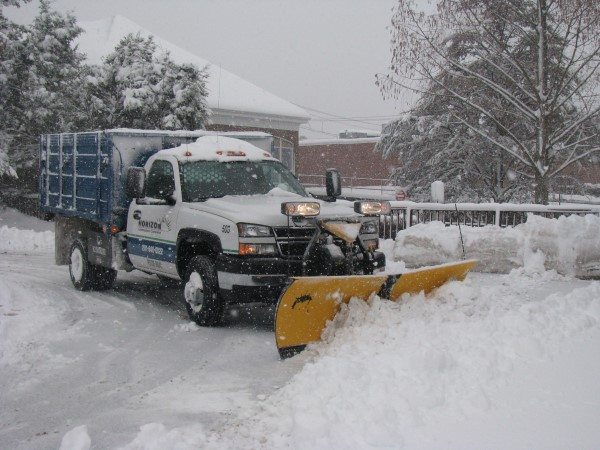 Snow Plow Moving Snow in Bergen County NJ