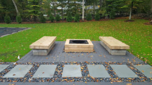 Firepit with Seating Bench 