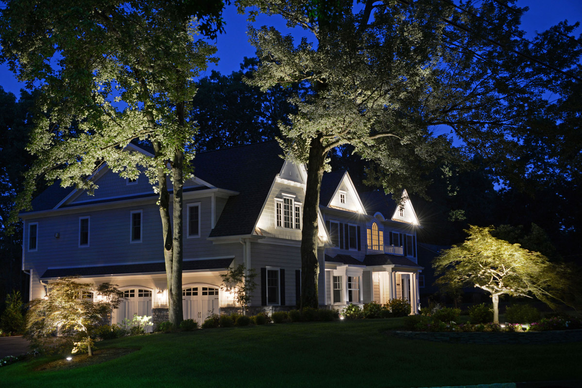 Full Exterior Home Lighting by Horizon Landscape