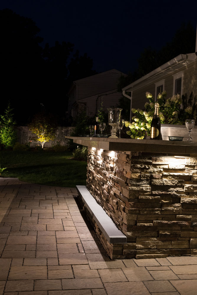 Low Voltage Patio and Bar Lighting by Horizon Landscape