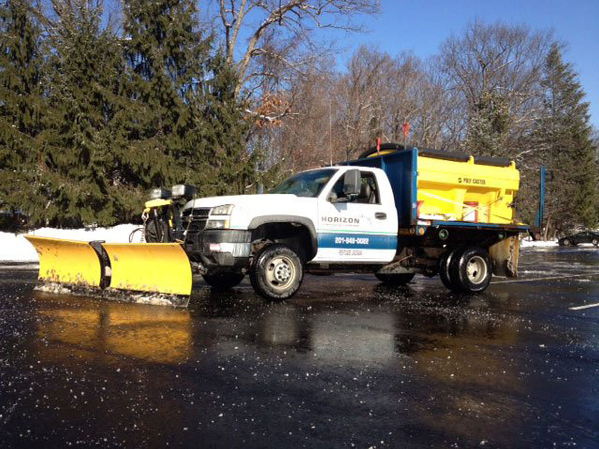 commercial snow and ice management truck from Horizon Landscape