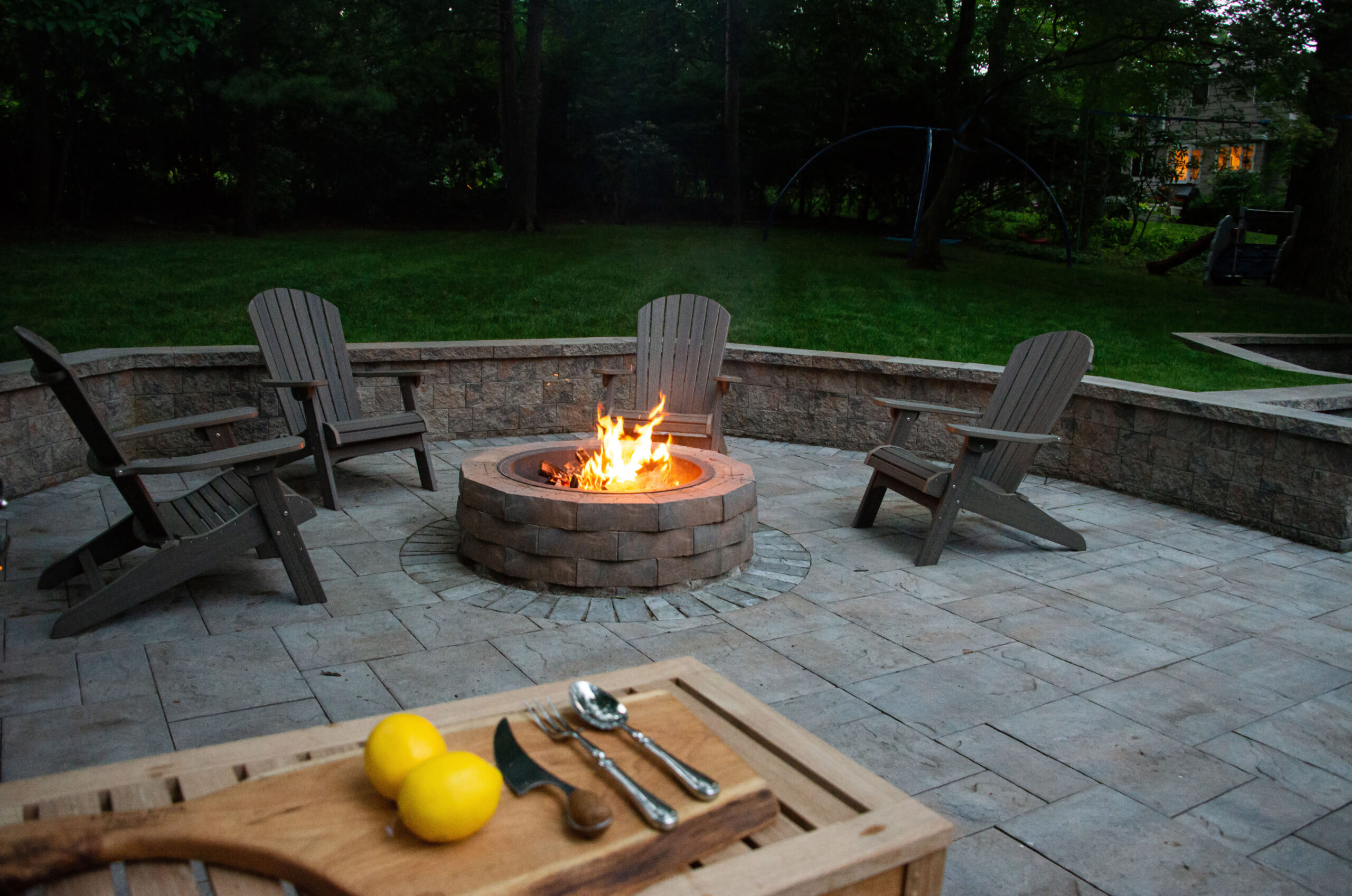 Outdoor Firepit and Patio by Horizon Landscape